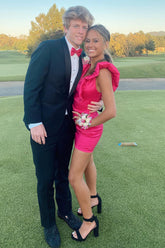 Black 2-Piece Shawl Lapel Slim Fit Men's Prom Homecoming Suit Blazer Pants